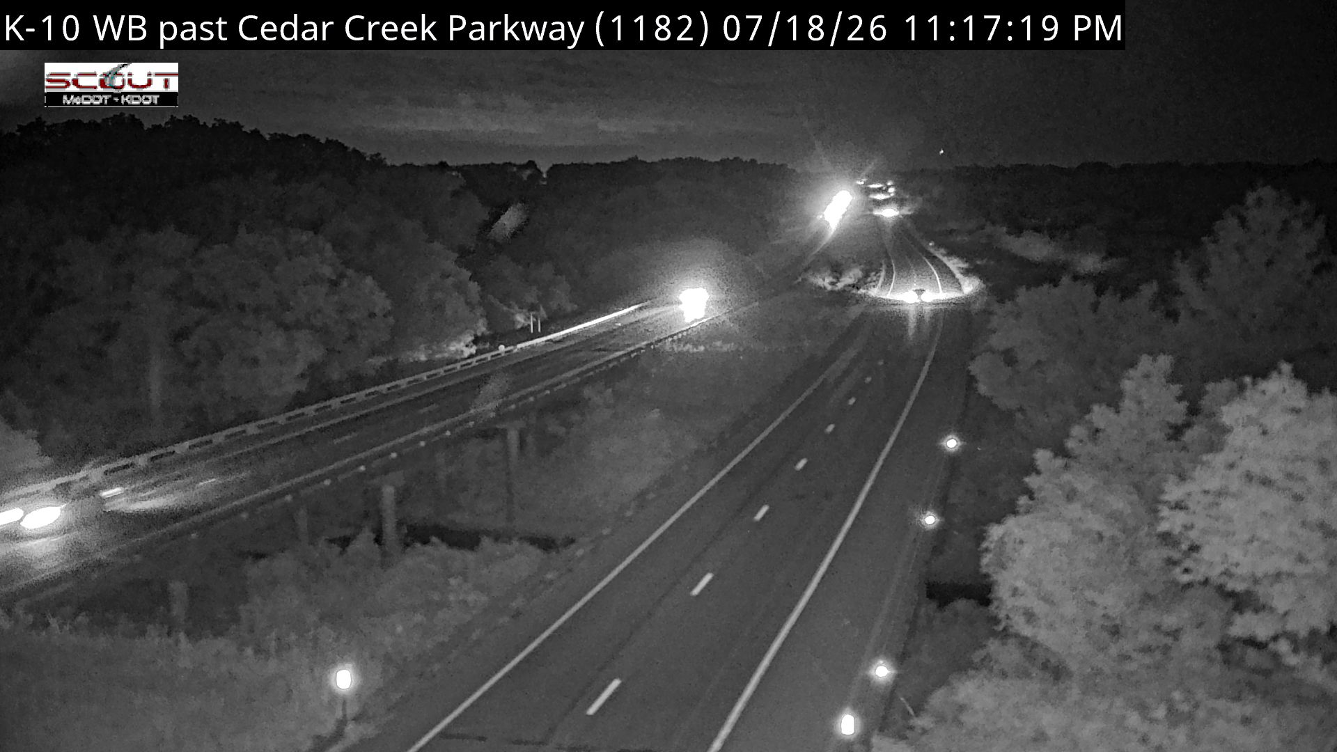 K-10 WB past Cedar Creek Parkway