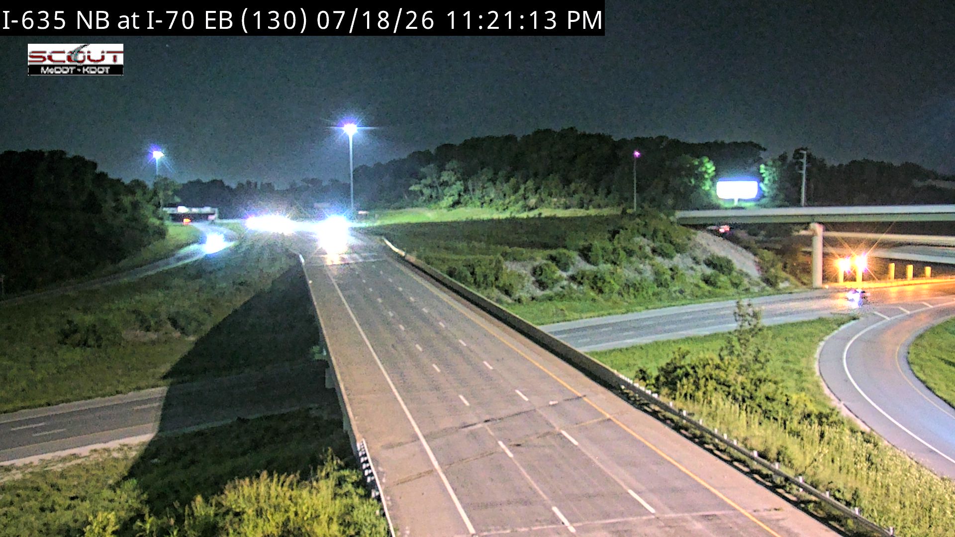 I-635 N @ AT I-70 EB