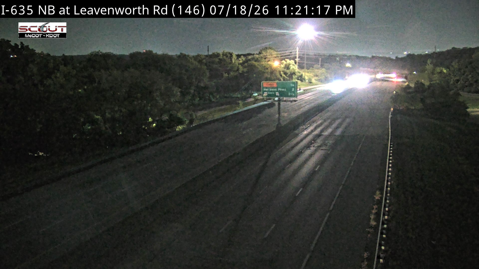 I-635 N @ at LEAVENWORTH RD